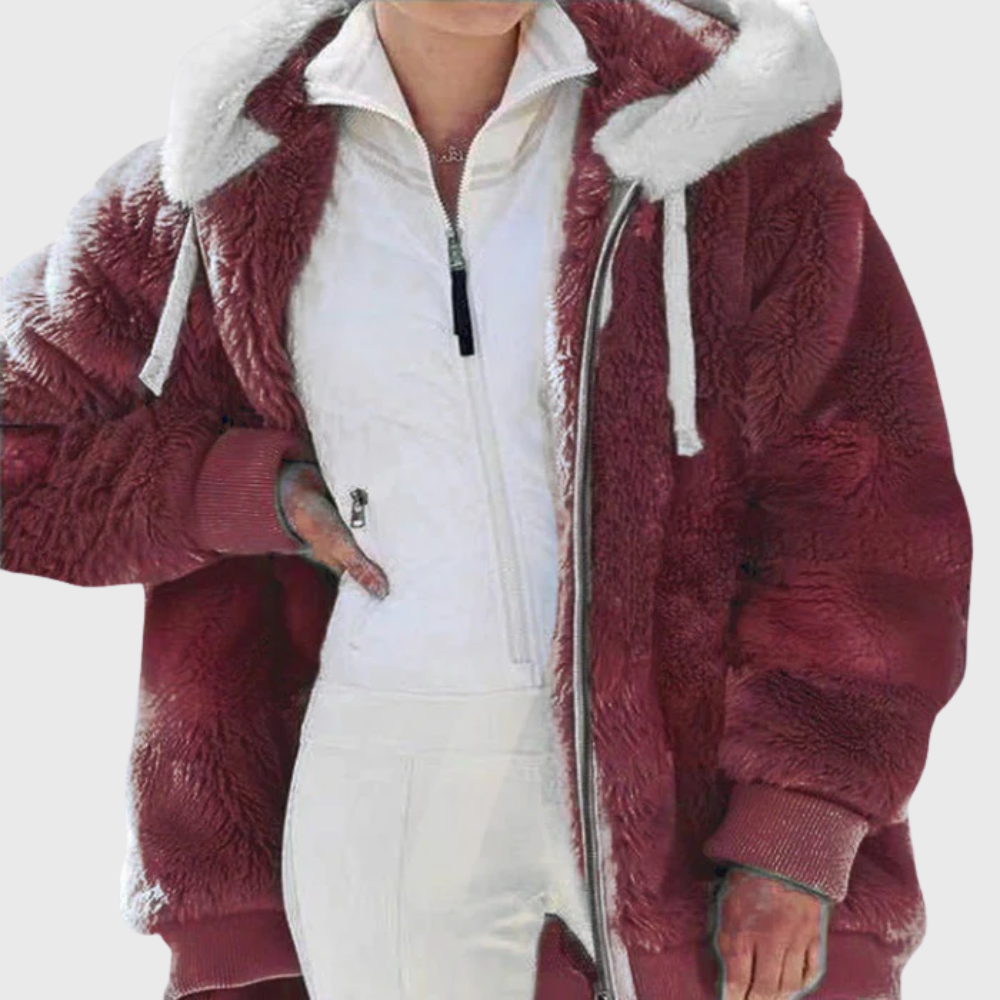 Elegante mehrfarbige warme Pufferjacke