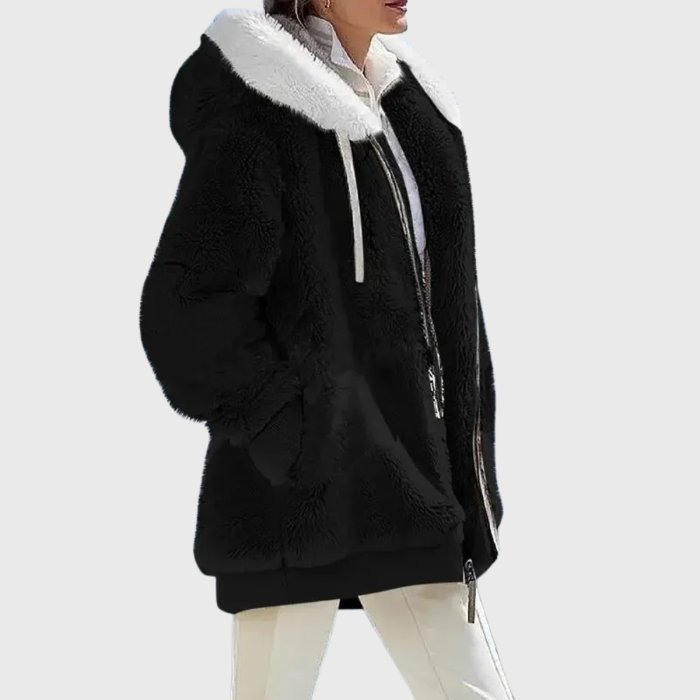 Elegante mehrfarbige warme Pufferjacke