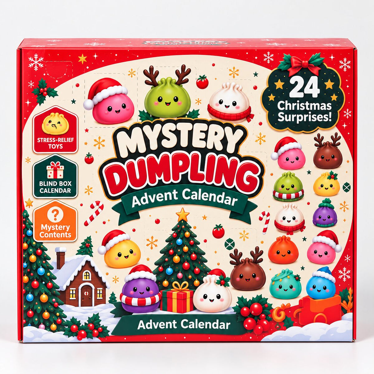Pixelino | Adventskalender mit 24 Squishy Dumplings als Geschenk