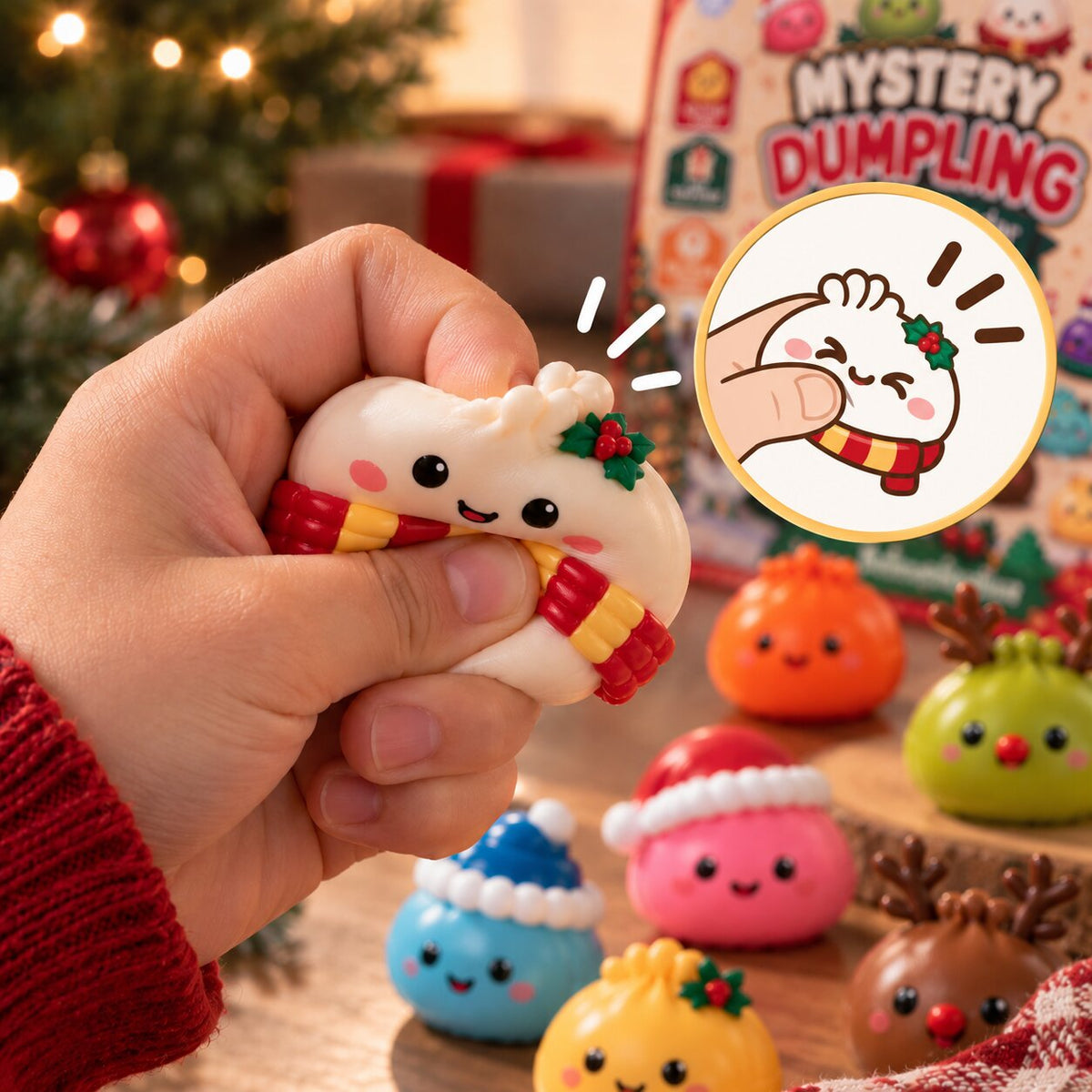 Pixelino | Adventskalender mit 24 Squishy Dumplings als Geschenk