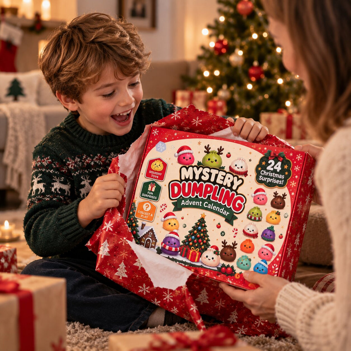 Pixelino | Adventskalender mit 24 Squishy Dumplings als Geschenk