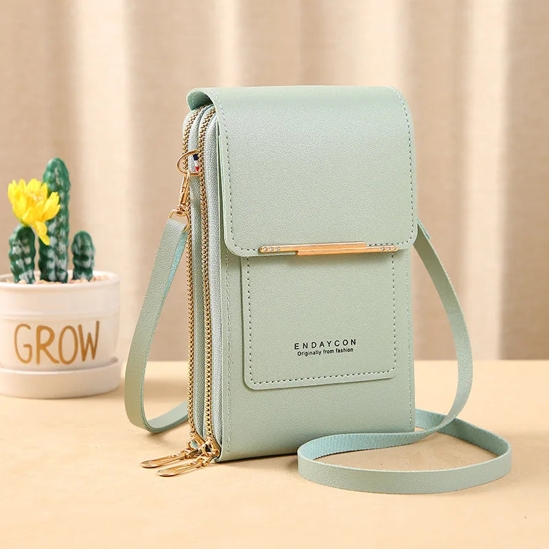 Touchscreen Crossbody Handy-Geldbörse mit Kartenfächern