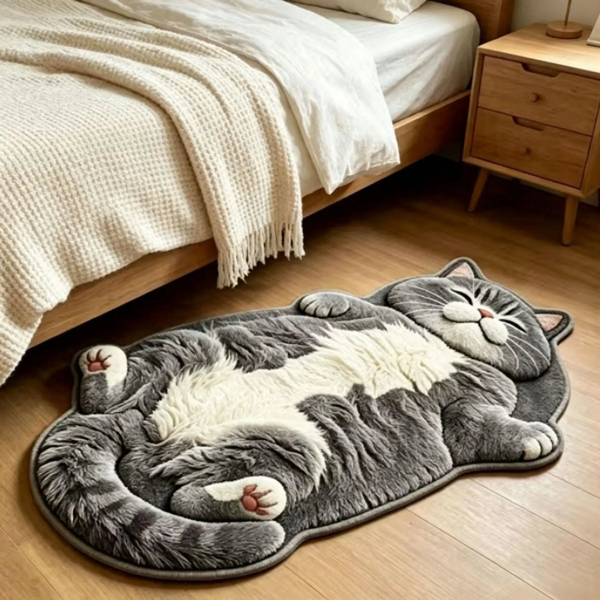Katzenförmiger Teppich Chubby Tabby