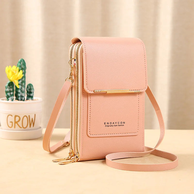 Touchscreen Crossbody Handy-Geldbörse mit Kartenfächern