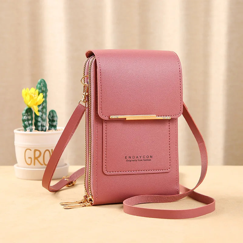 Touchscreen Crossbody Handy-Geldbörse mit Kartenfächern