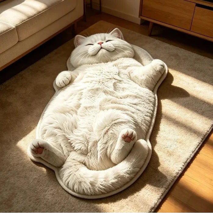 Katzenförmiger Teppich Chubby Tabby