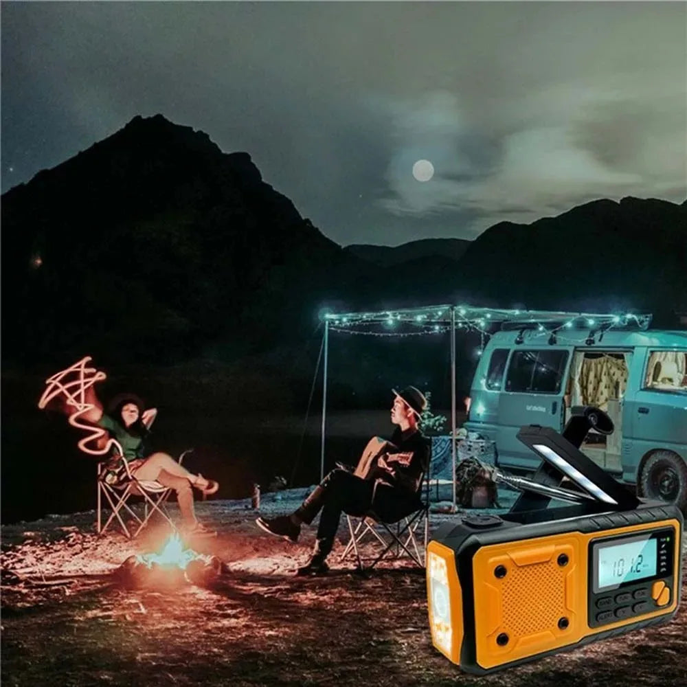 4000mAh Solar-Notfallradio mit Handkurbel – AM/FM Wetterradio, LED-Leselampe und Handy-Ladegerät