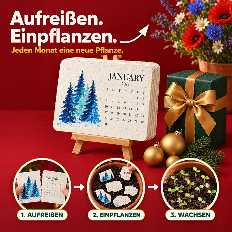 Pflanzbarer Samenpapier-Kalender 2027 | 12 Monate voller Blütenfreude