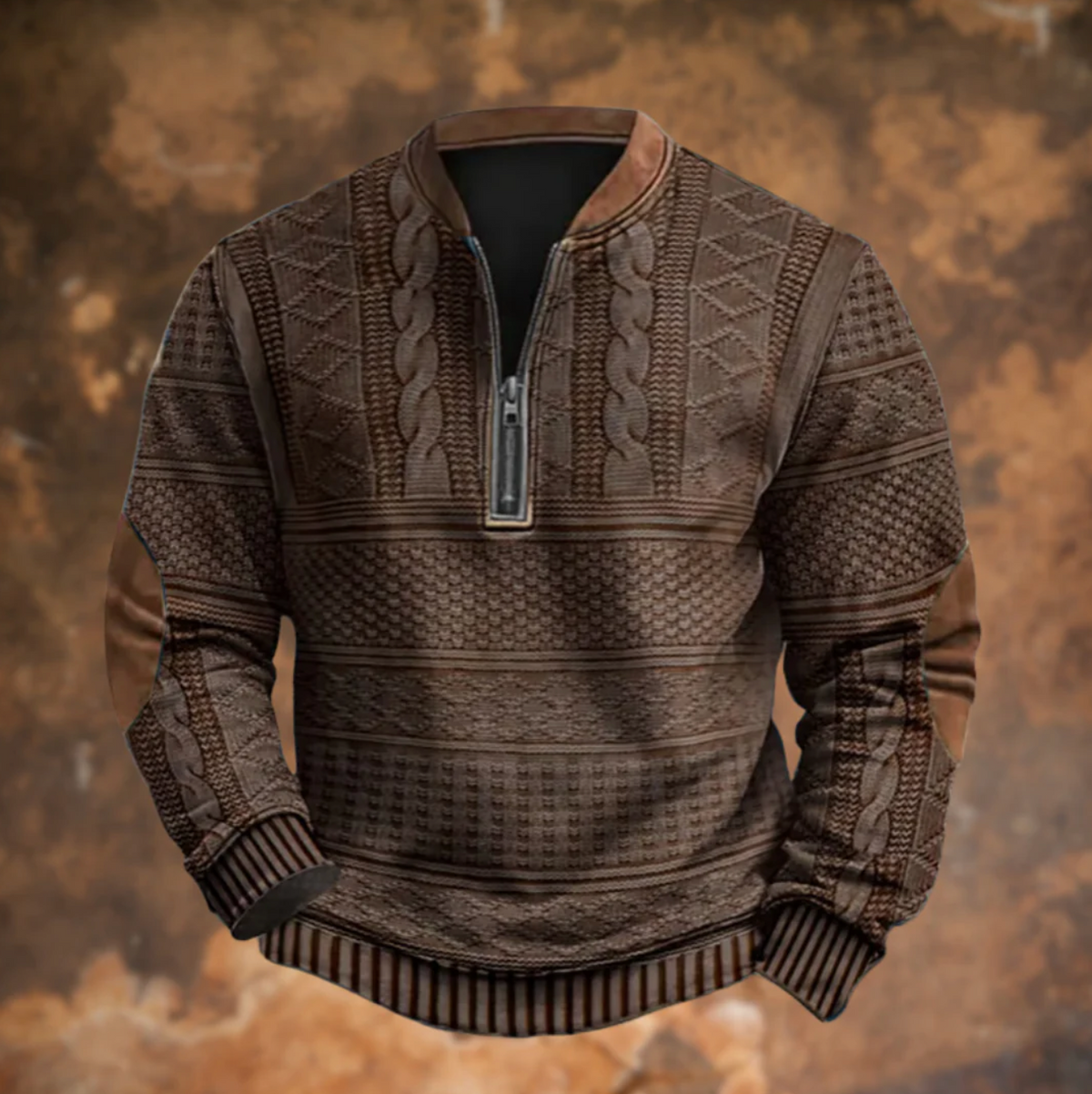 Retro Pullover mit Reißverschluss