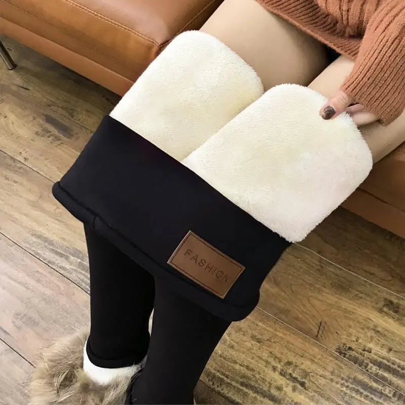 Damen Thermo-Leggings Lammkaschmir Gefüttert & Figurformend High Waist & Booty-Lifting Effekt