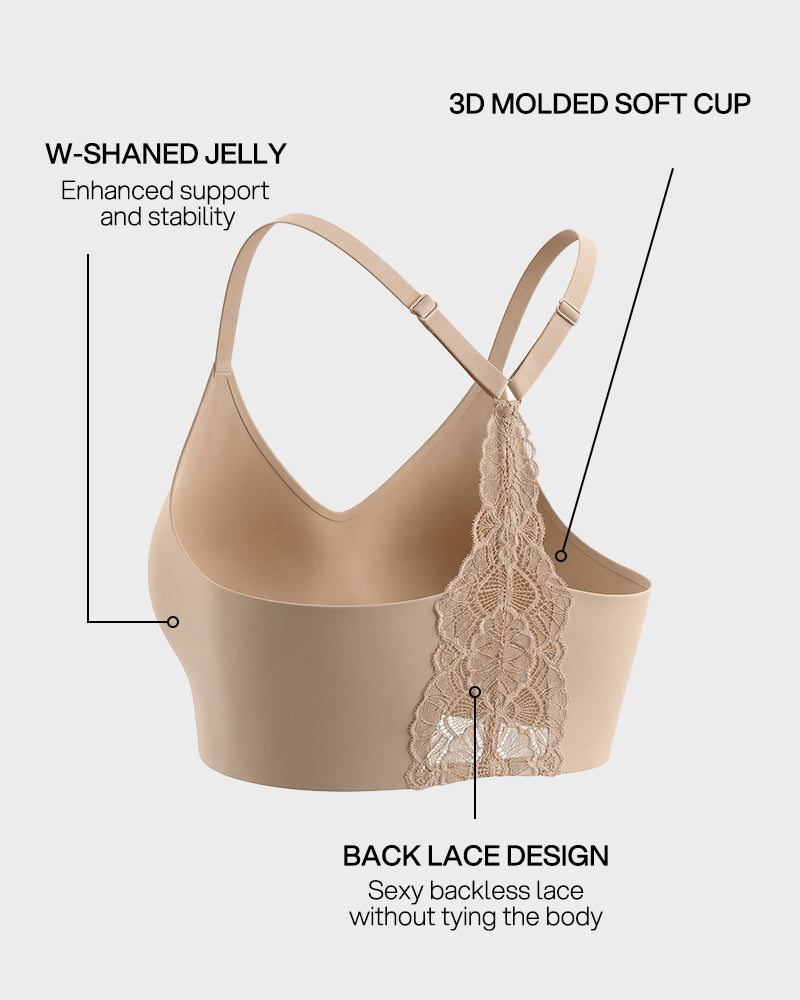 Nahtloses rückenfreies Spitzen-Bralette
