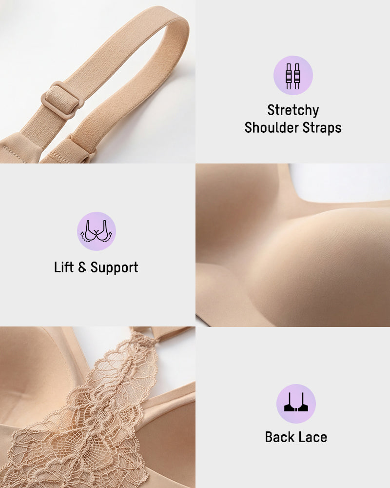 Nahtloses rückenfreies Spitzen-Bralette
