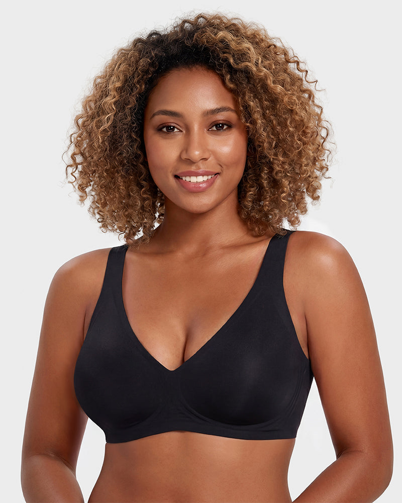 Tief Ausgeschnittener Drahtloser Push-Up-BH