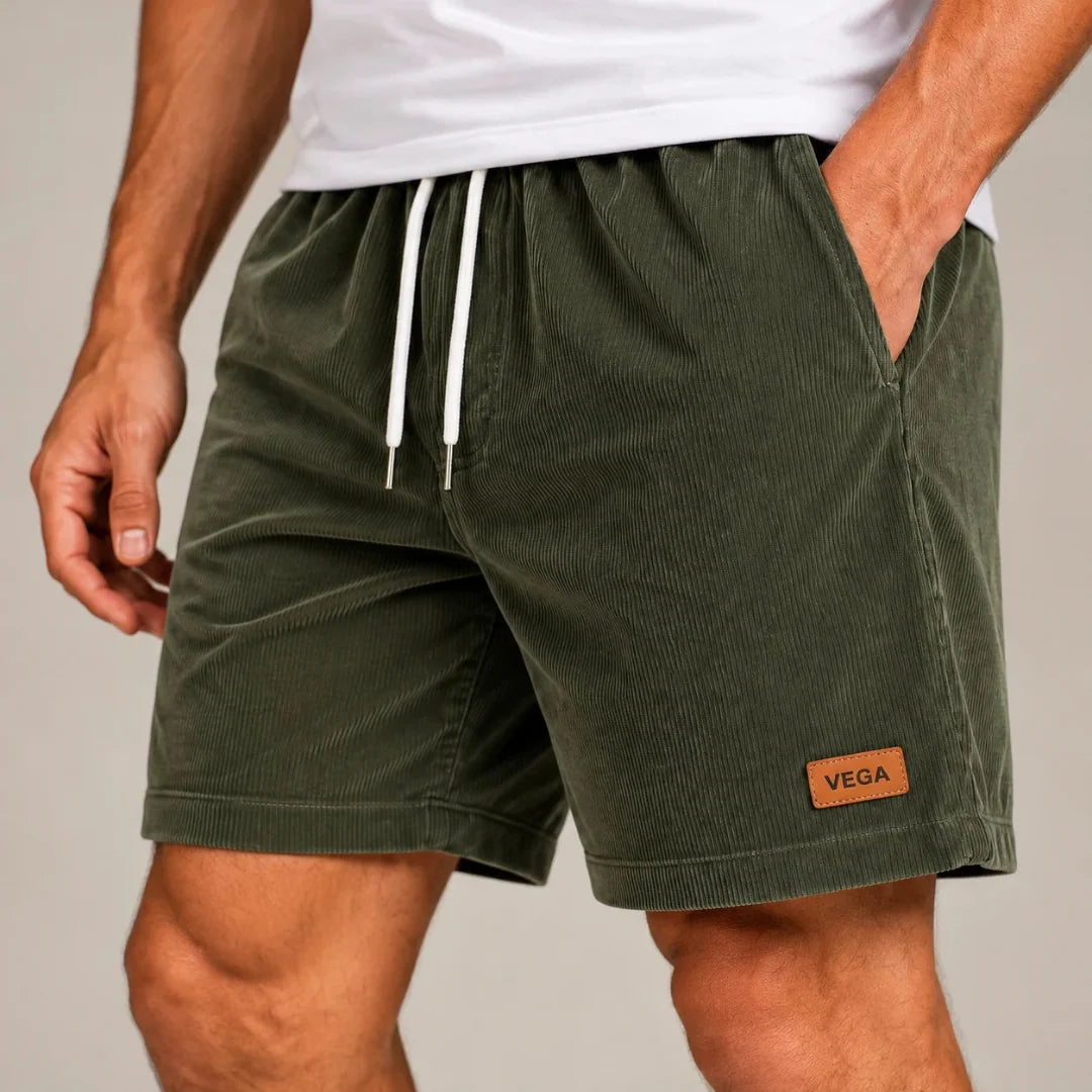 Shorts Bermuda für Herren aus geripptem Cord Samt