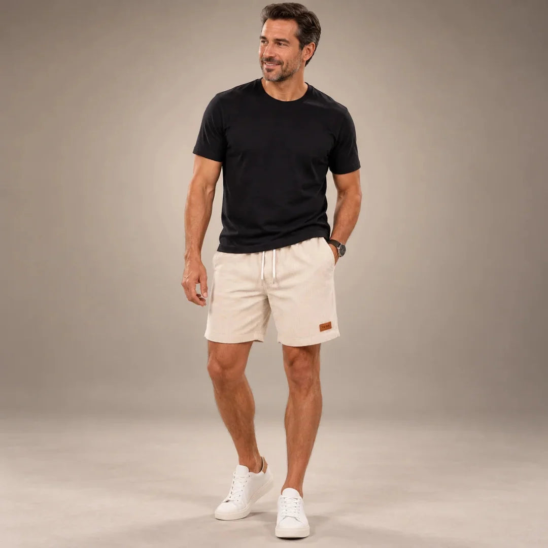 Shorts Bermuda für Herren aus geripptem Cord Samt