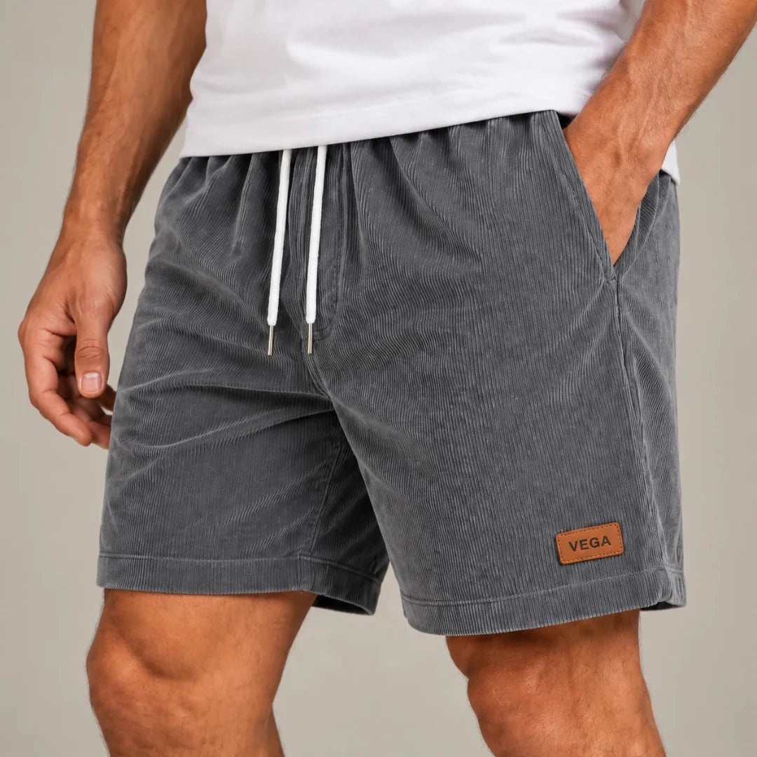 Shorts Bermuda für Herren aus geripptem Cord Samt