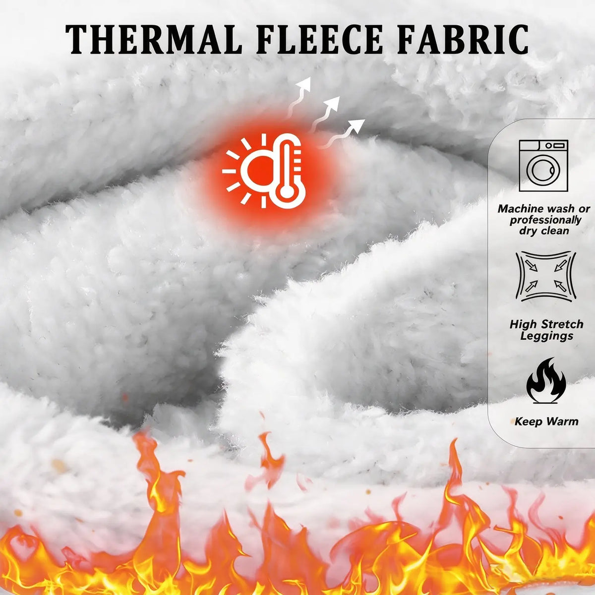 Damen High Waist Fleece-gefütterte Thermohose
