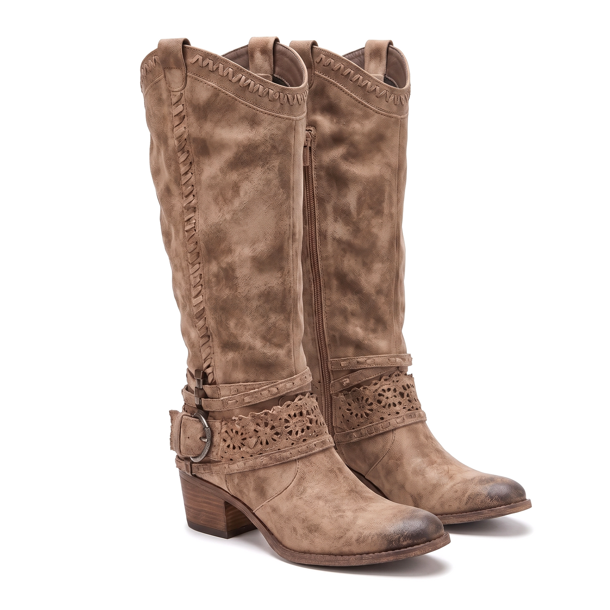 Sophie Westernstiefel mit Riemendetail