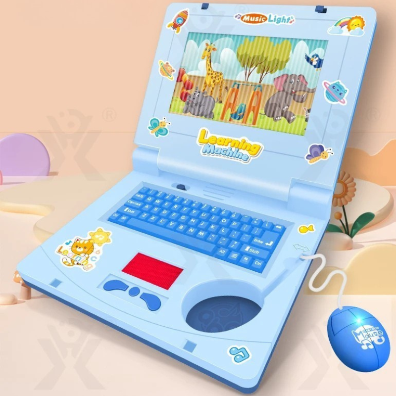 Cartoon-Lernlaptop-Spielzeug mit Musik
