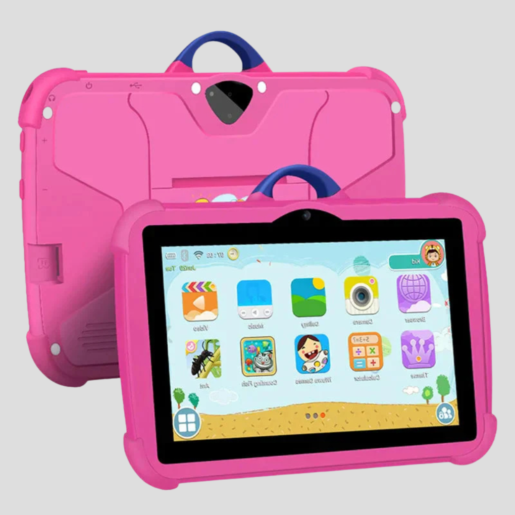 Android Tablet für Kinder mit Kindersicherung und Schutzhülle, 7-Zoll-Display