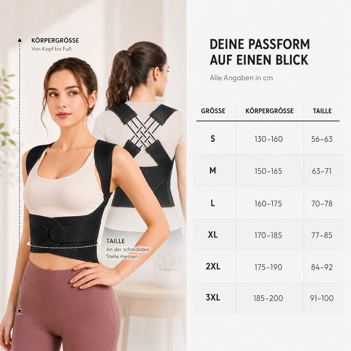 Verstellbare Rückenstütze | Ergonomische Haltungskorrektur