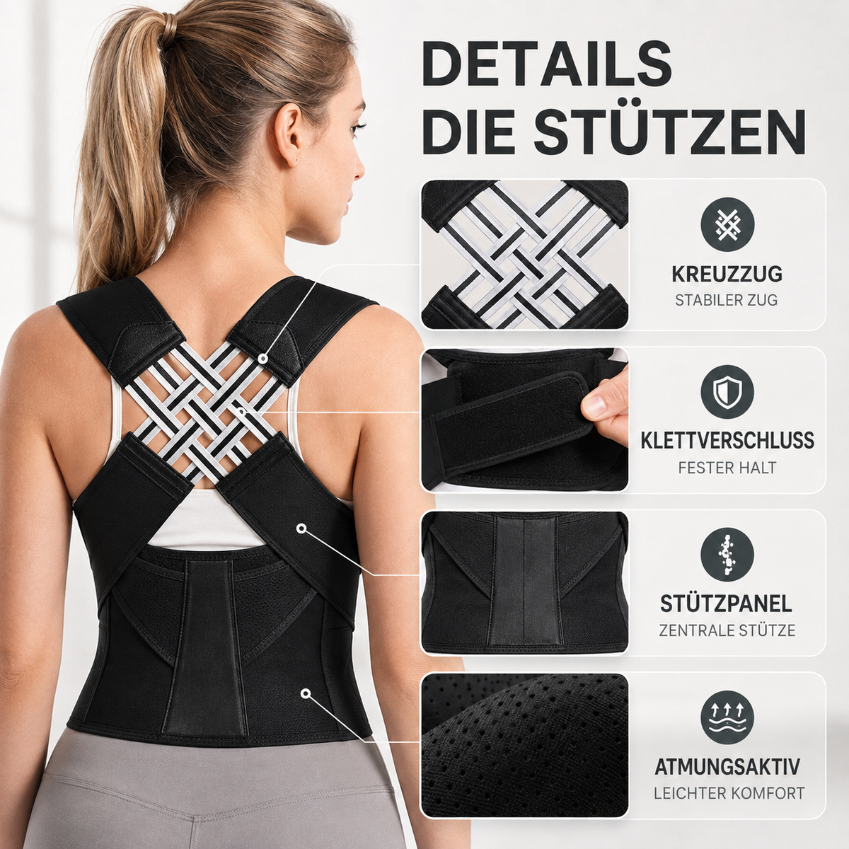 Verstellbare Rückenstütze | Ergonomische Haltungskorrektur
