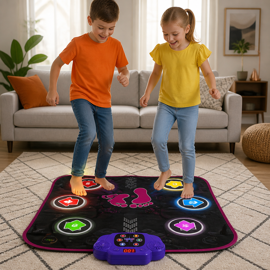 Kinder-Tanzmatte mit Beleuchtung und Bluetooth mit 5 Spielmodi