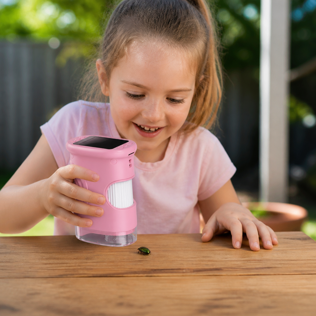 2-in-1 Digitales Mikroskop & Teleskop für Kinder mit Foto- und Videokamera