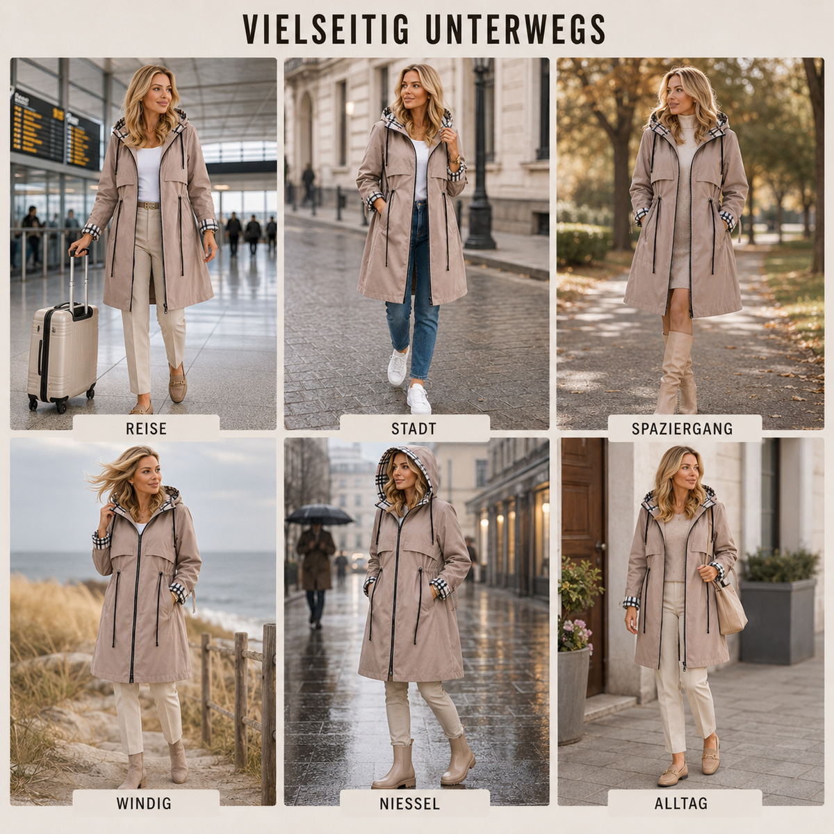 Camp Basel | Nordlyn Zip Coat Wasser- und winddichter Damenmantel mit Kapuze