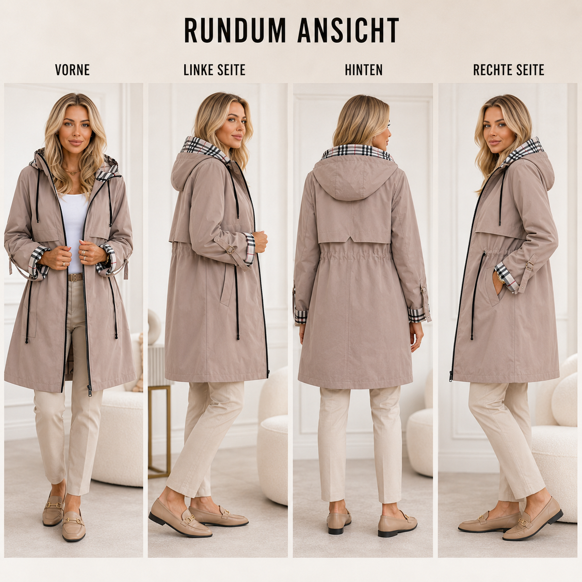 Camp Basel | Nordlyn Zip Coat Wasser- und winddichter Damenmantel mit Kapuze
