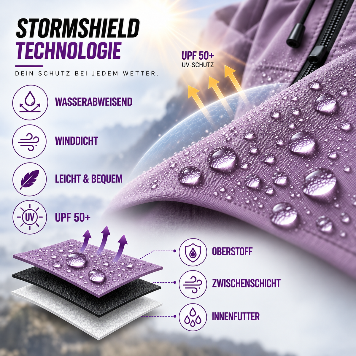 Camp Basel | StormShield Parka Wasserdichter Allwetter-Mantel mit Kapuze