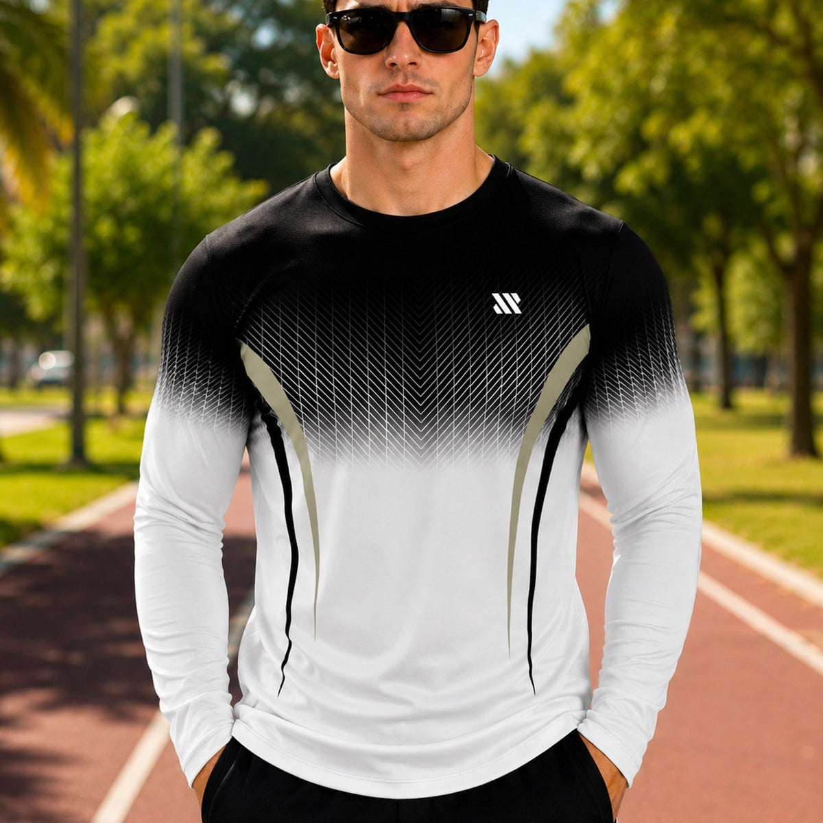 Langarm-Shirt aus Sportgewebe mit UV-Schutz