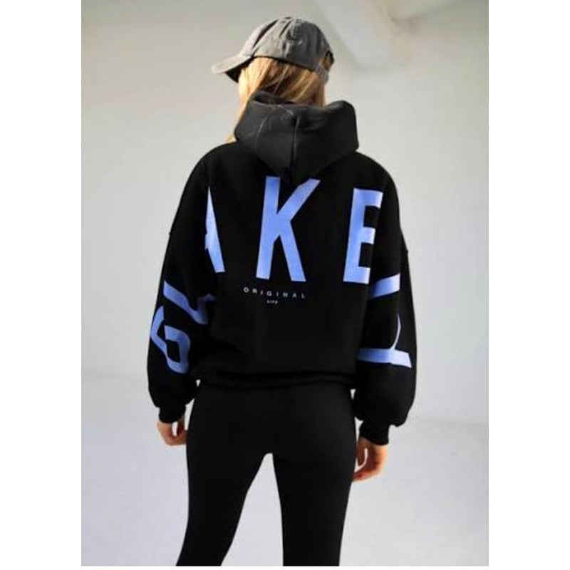 Damen Oversized Hoodie mit Rückenprint und Langarm