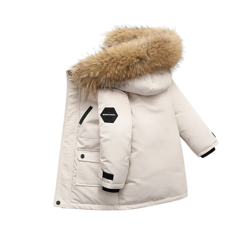 Warmer Wintermantel mit Fellbesatz