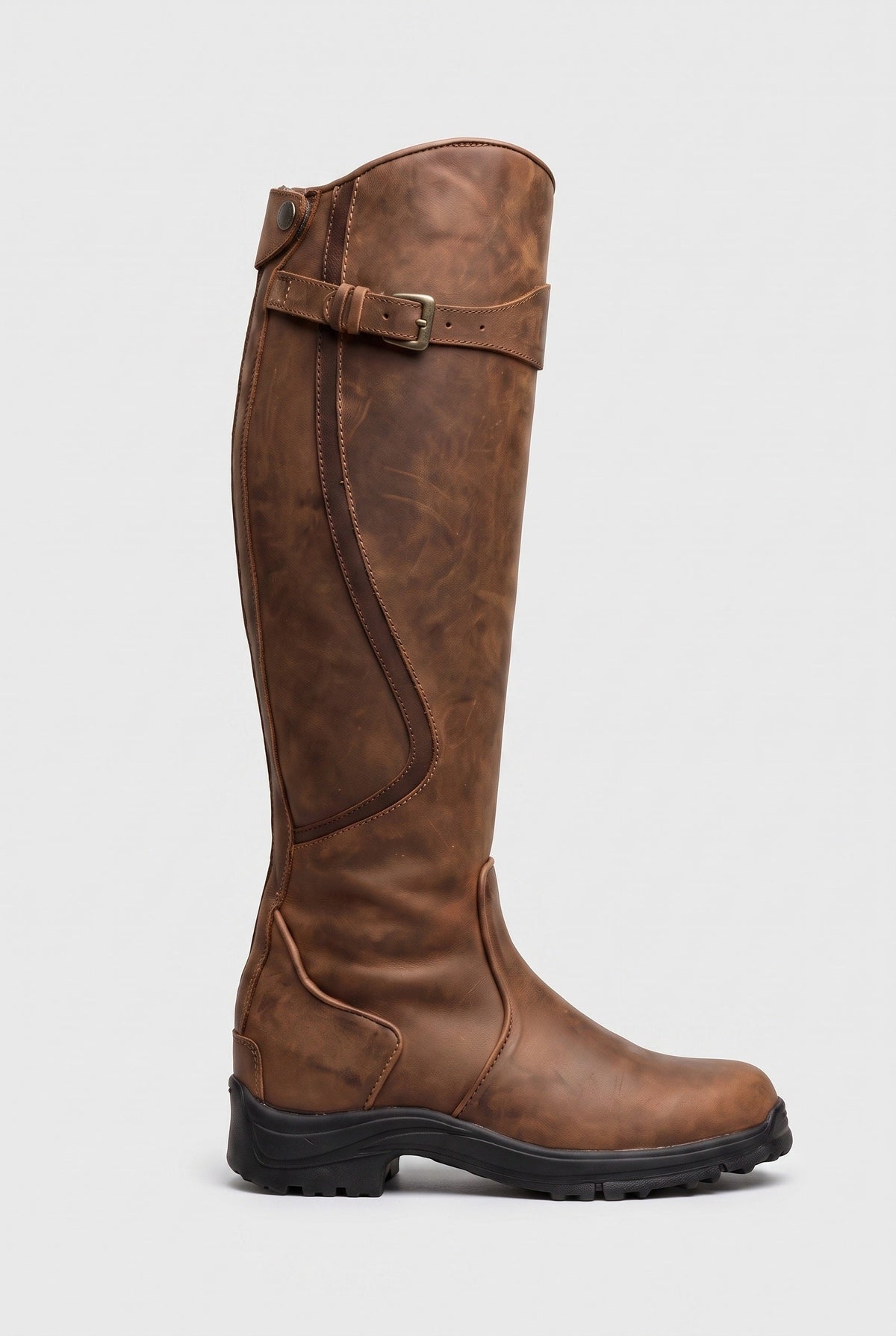 Damen Kniehohe Stiefel | Wasserdicht mit Schnallenriemen