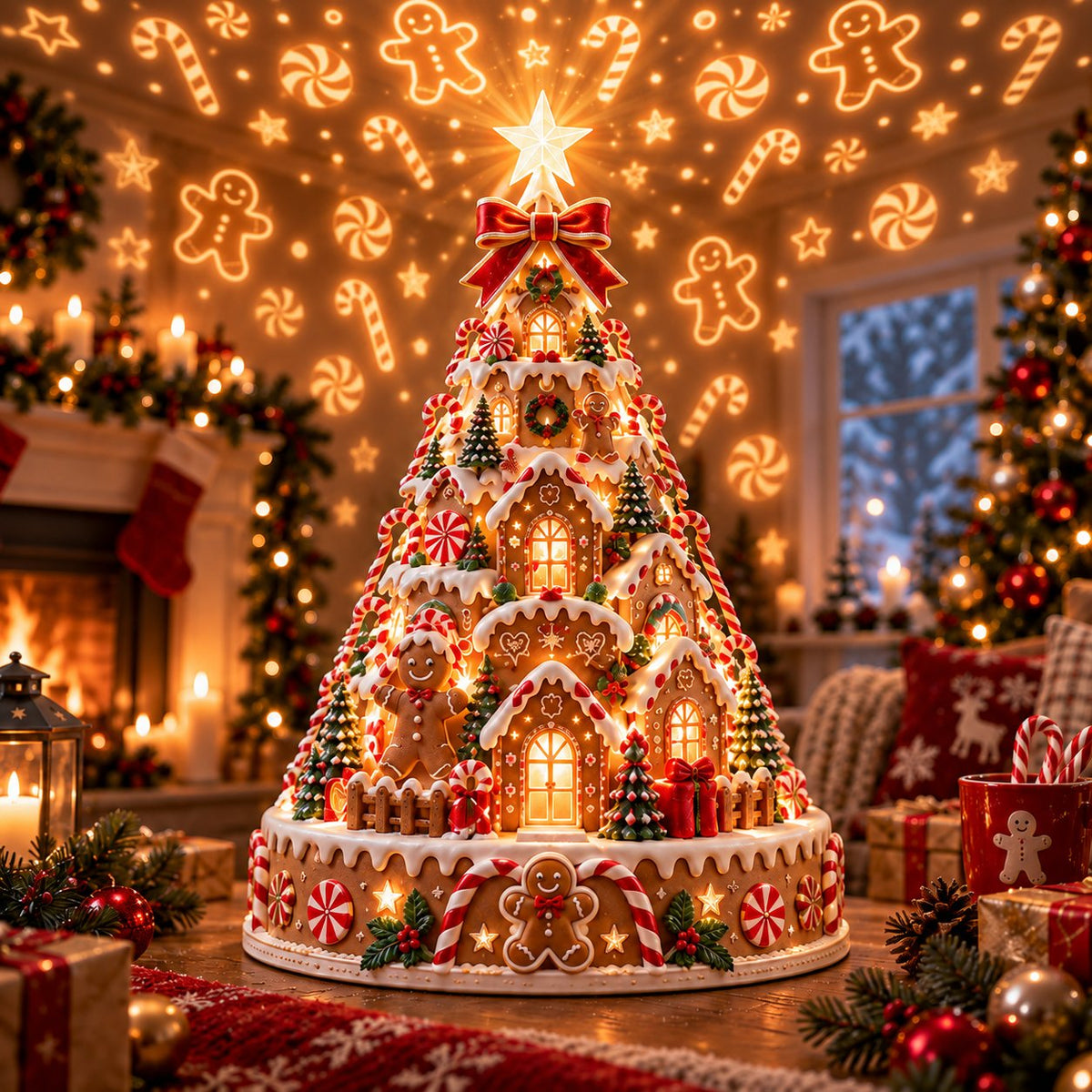 Weihnachtsdorf-Lichtlandschaftsbaum