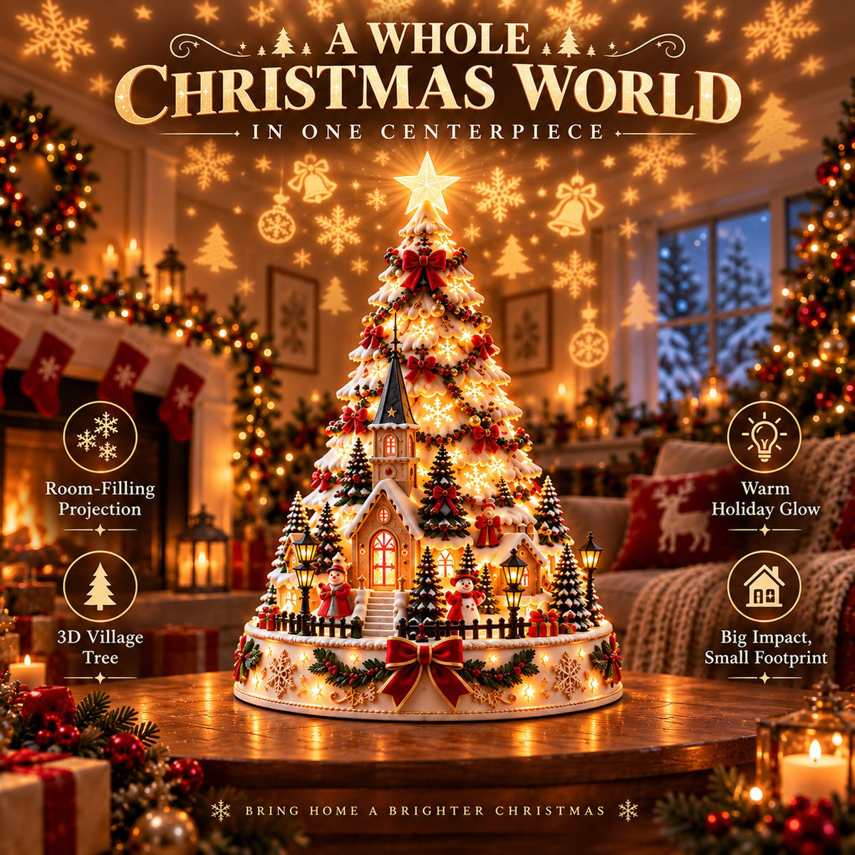 Weihnachtsdorf-Lichtlandschaftsbaum