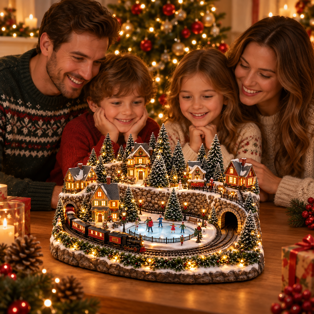 Magischer Weihnachtszug & Eislaufbahn