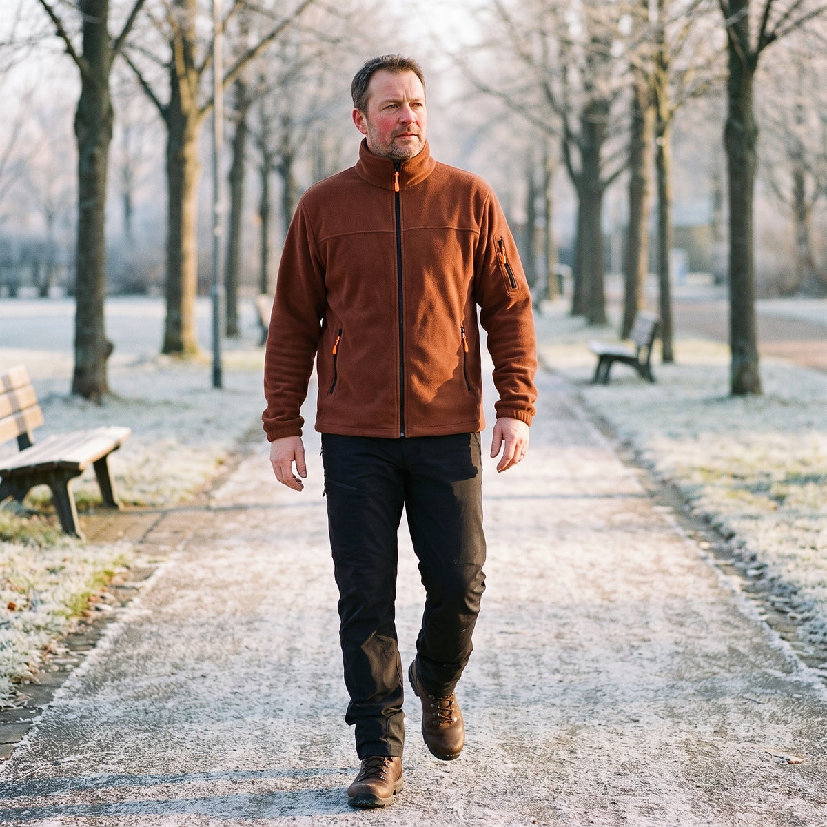 Herren Fleecejacke mit Stehkragen - Winddicht