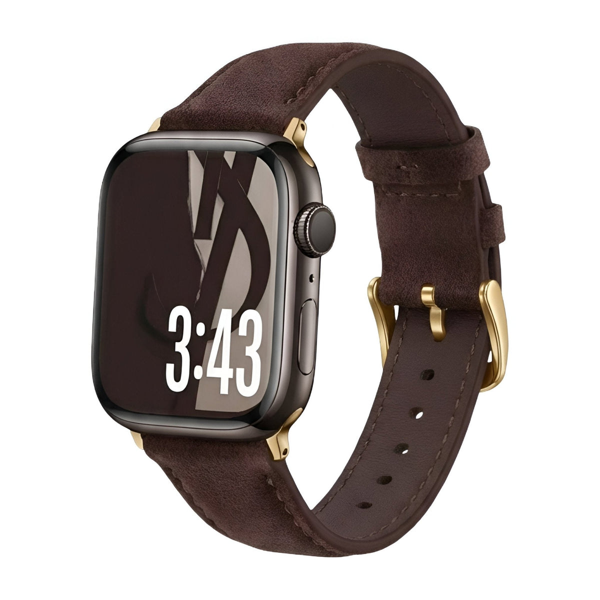 Armband aus Spaltleder für Apple Watch, glatte Oberfläche, Dornschließe, Modell Mathilda