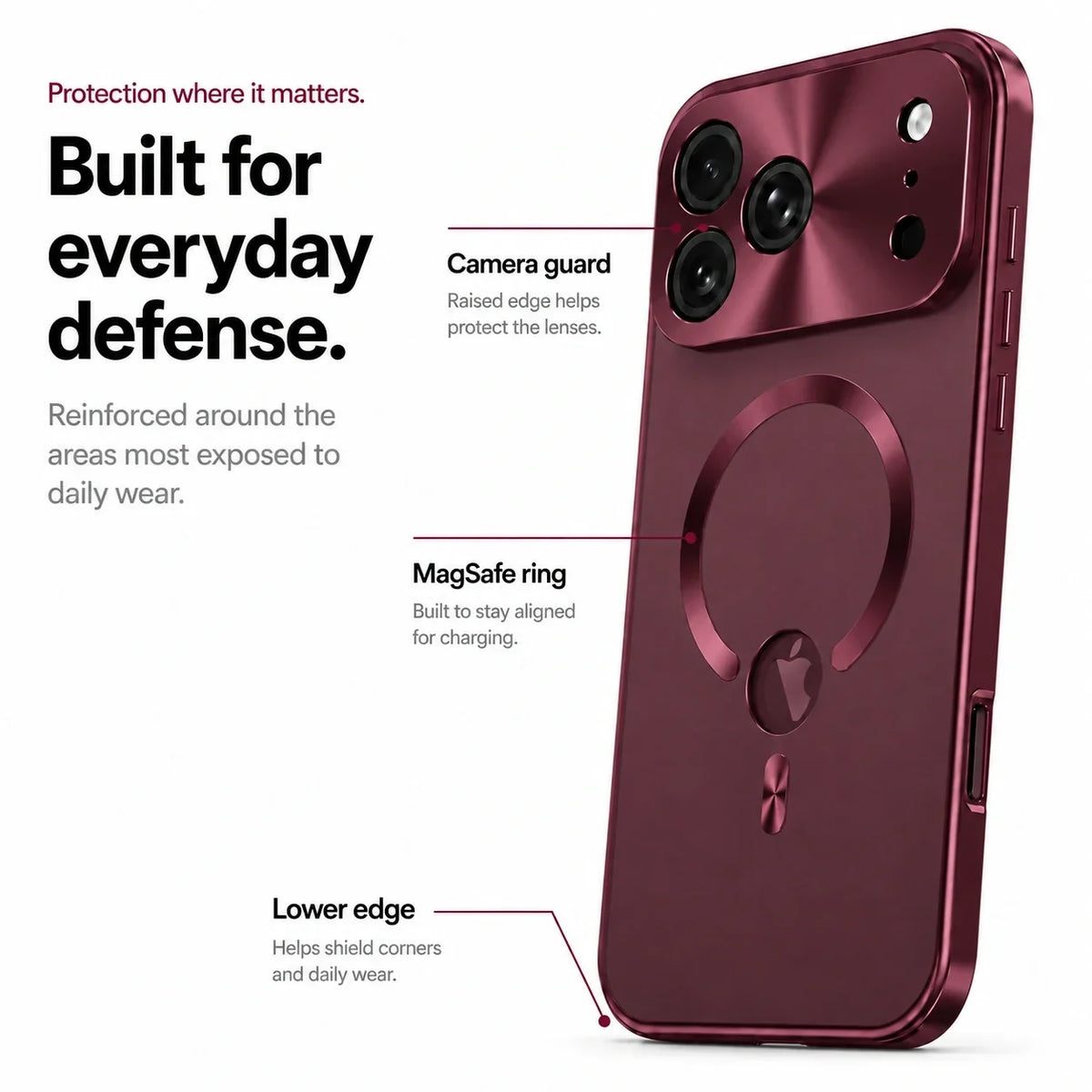 Magnetische iPhone-Hülle mit Metallrahmen und Privacy-Schutz