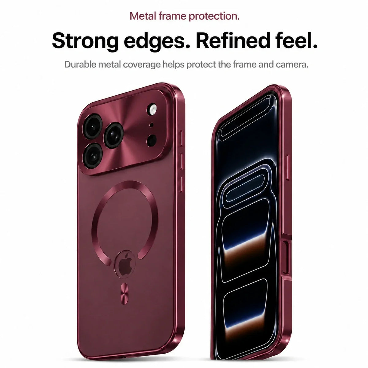 Magnetische iPhone-Hülle mit Metallrahmen und Privacy-Schutz