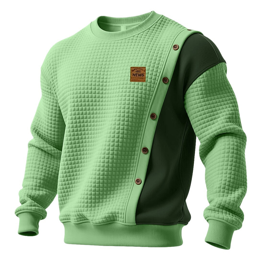 Crewneck Colorblock Waffle Sweatshirt