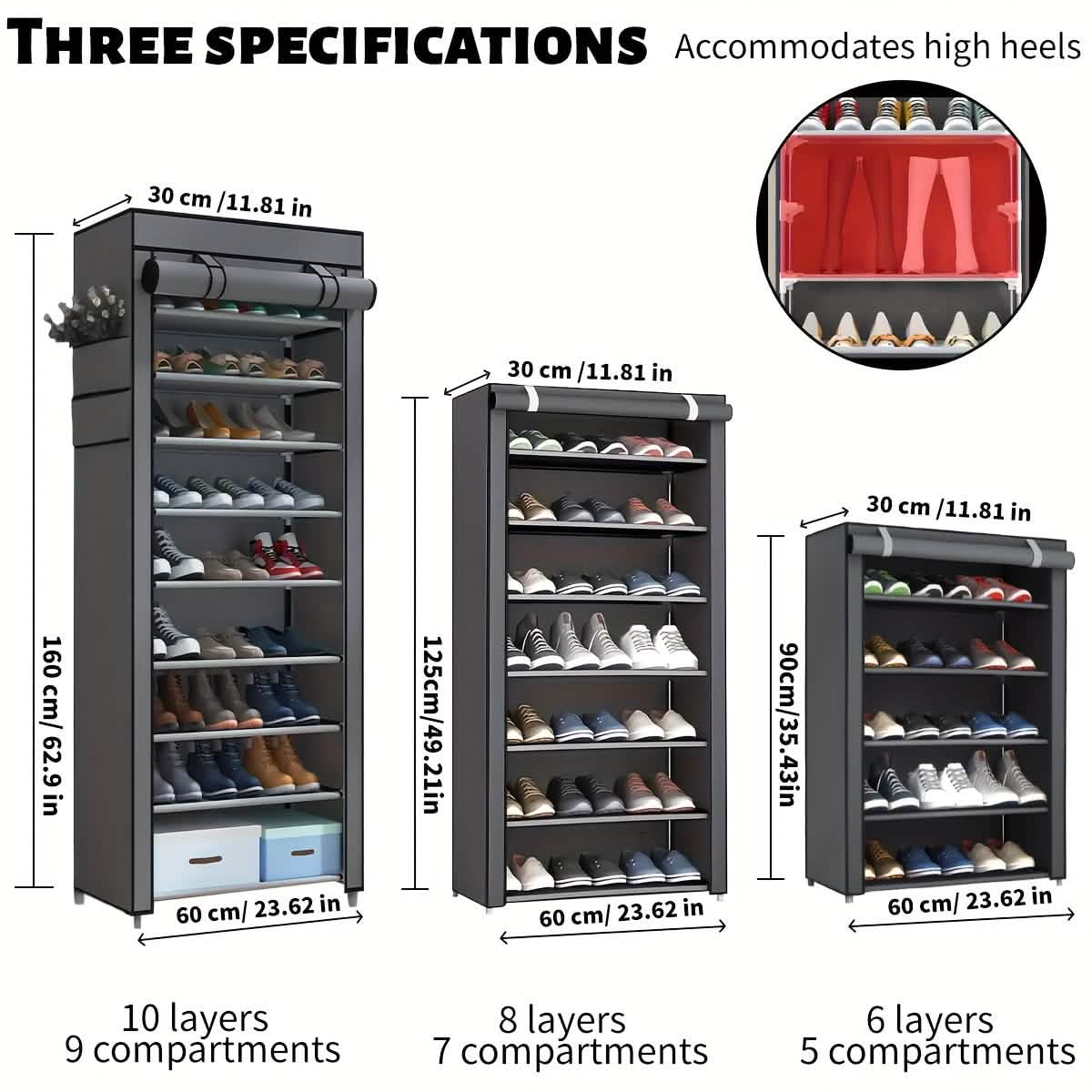 10-lagiges 9-Fach Schuhregal Aufbewahrung Schrank Organizer