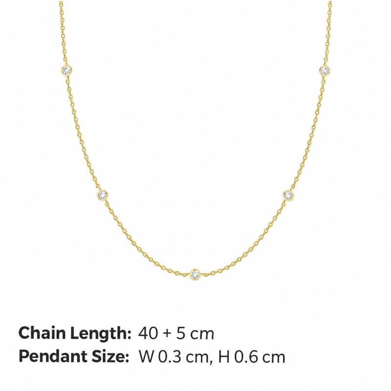 Minimalistisches Choker mit fünf Kristallen