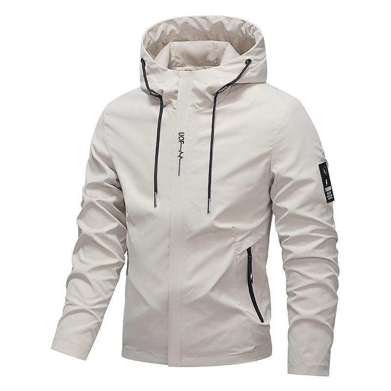 Herren-Kapuzenjacke – wasserdicht & winddicht mit Kordelzug