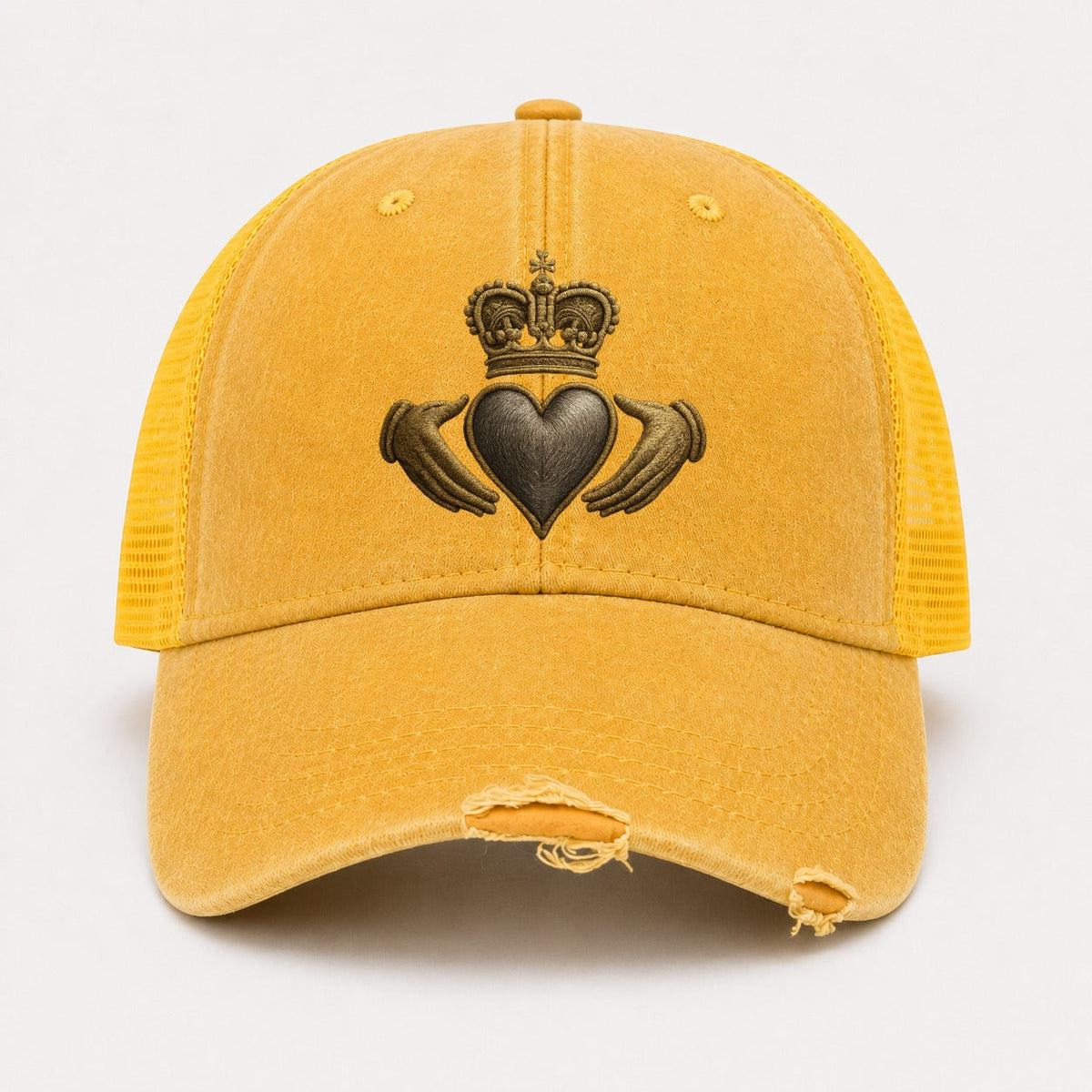 Claddagh Symbol Gewaschene Trucker-Mütze