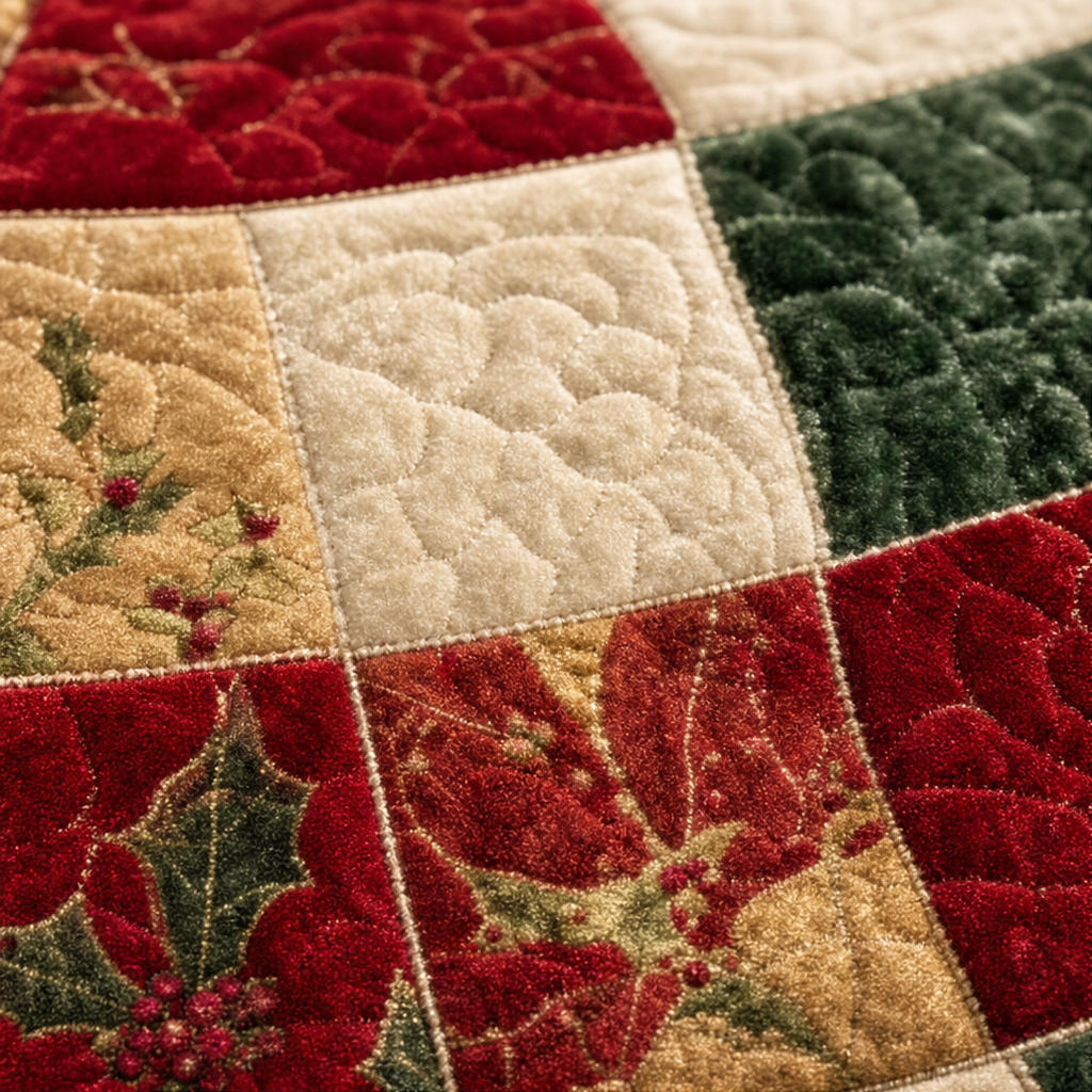 3D-Wirbelquilted Weihnachtsteppich