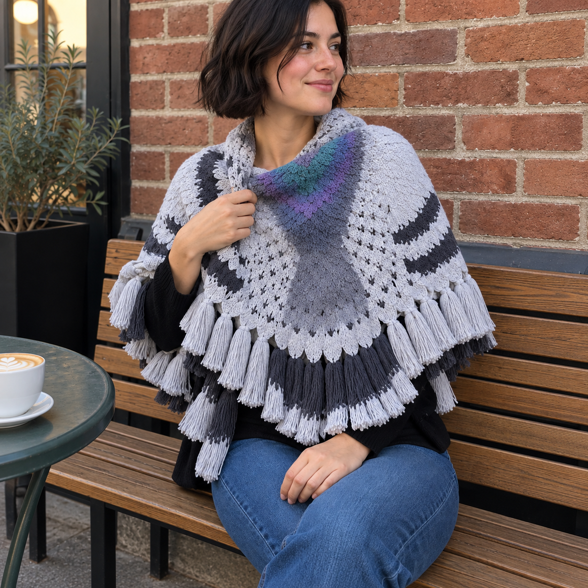 Gestrickter Taubenschal