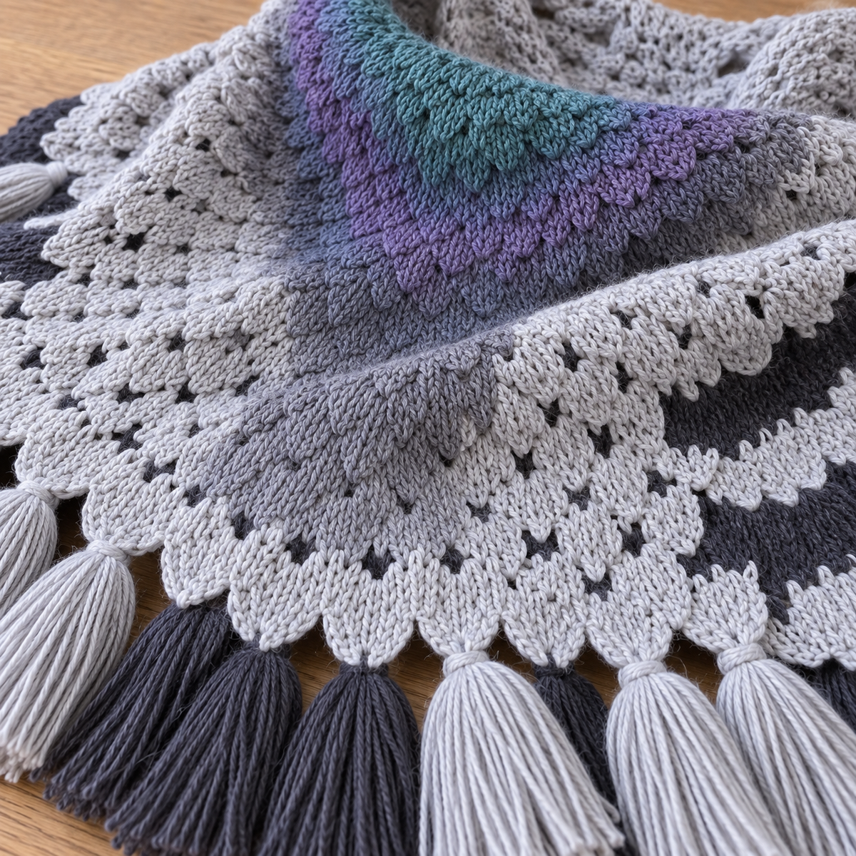 Gestrickter Taubenschal